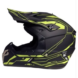Каска FGN A40 Offroad – Черна с неоново зелени акценти / Размер L