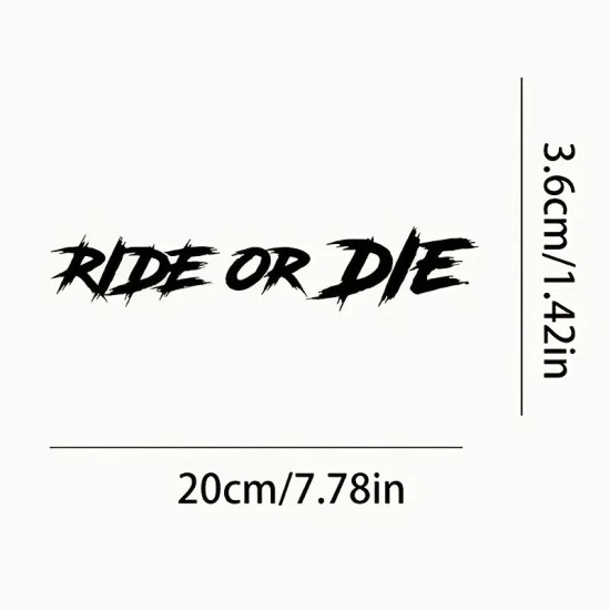 Водоустойчив лепящ стикер RIDE OR DIE