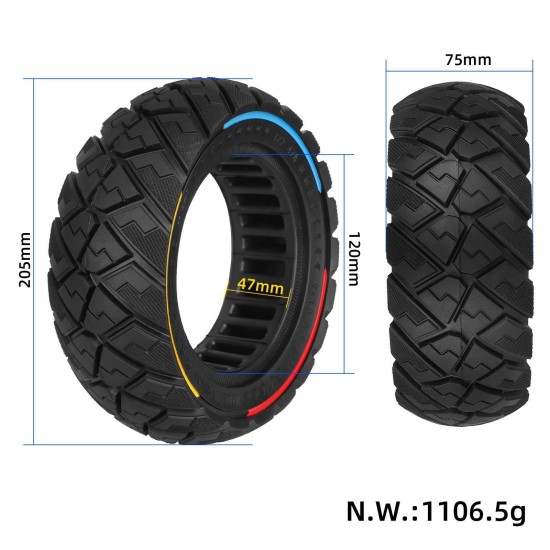 Плътна гума 9x3.0-5.5 ULIP за KuKirin G2 Pro