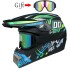 Офроуд каска за All-Mountain / Downhill (AM/DH) – Черно със синьо-зелени графики (Размер L) + ПОДАРЪК Очила
